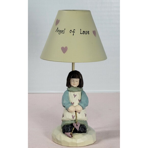 Angel Tea Candle Holder Lamp" Angel of Love" Lamp Metal Shade Christmas 7 1/2" - Picture 1 of 9